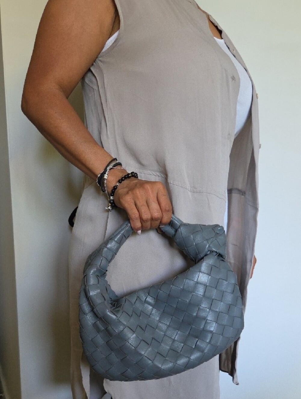 Grey Woven Leatherette Purse - Picture 5 of 5
